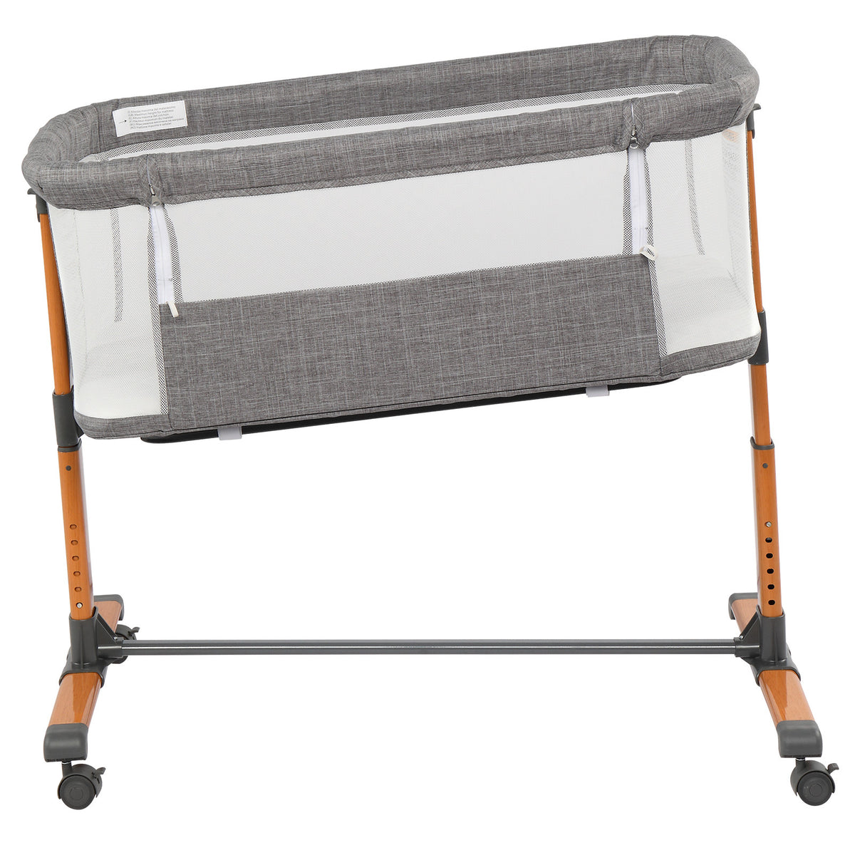 Grey Baby Bassinet with Wheels