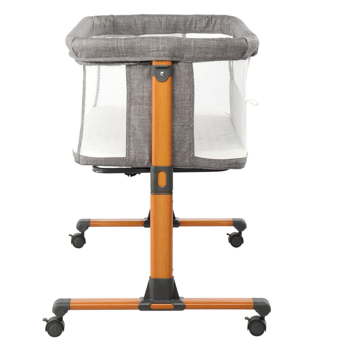 Grey Baby Bassinet with Wheels