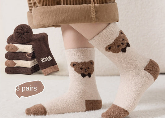 Warm Bear Kids Socks – 3 Pair Set